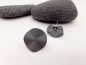 Preview: Runde Falten Ohrstecker grau
